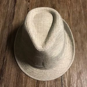 Gray plaid fedora